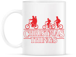 printfashion Stranger things christmas piros - Bögre - Fehér (5645135)