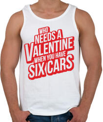 printfashion Kinek kell valentin ha van 6 autód! - Férfi atléta - Fehér (1165109)