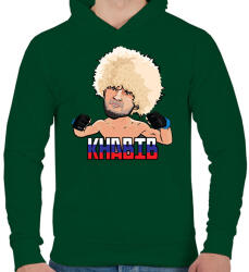 printfashion Nurmagomedov - Férfi kapucnis pulóver - Sötétzöld (2277048)