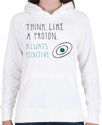 printfashion Pozitív gondolkodás - Női kapucnis pulóver - Fehér (411919)