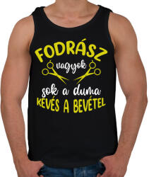 printfashion Fodrász vagyok, sok a duma - Férfi atléta - Fekete (7315195)