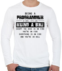 printfashion Being a programmer (black) - Férfi hosszú ujjú póló - Fehér (7239695)