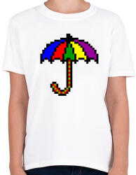 printfashion Esernyő pixel - Gyerek póló - Fehér (9427214)