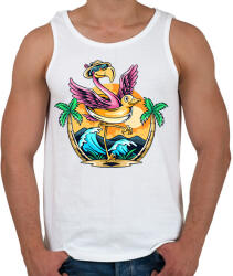 printfashion Flamingo - Férfi atléta - Fehér (16159623)