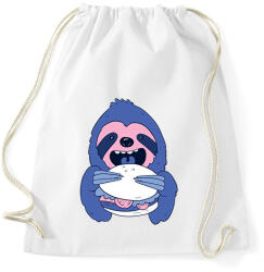 printfashion Lajhár burgerrel - Sportzsák, Tornazsák - Fehér (6384194)