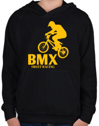 printfashion Bmx - Gyerek kapucnis pulóver - Fekete (4234459)