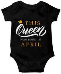 printfashion THIS QUEEN WAS BORN IN APRIL - Baba Body - Fekete (5494610)