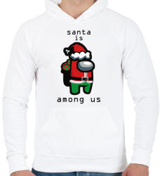 printfashion Among us - Santa is - Férfi kapucnis pulóver - Fehér (4125705)