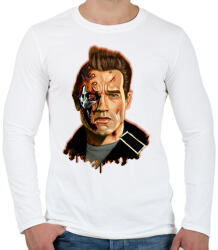 printfashion Terminator - Arnold - Férfi hosszú ujjú póló - Fehér (7583125)