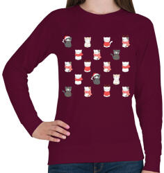 printfashion Sok cica kis helyen - Női pulóver - Bordó (5465783)