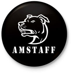 printfashion Amstaff 04 - Kitűző, hűtőmágnes - Fekete (11276285)