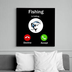 printfashion Fishing phone - Vászonkép - Fekete (11378649)