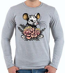 printfashion Egér tetoválás - Férfi hosszú ujjú póló - Sport szürke (13860291)