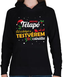 printfashion A testvérem csinálta - Női kapucnis pulóver - Fekete (9676190)