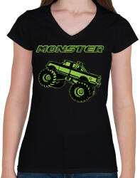 printfashion Monster - Női V-nyakú póló - Fekete (6403970)