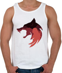 printfashion Witcher Red Wolf - Férfi atléta - Fehér (2232311)