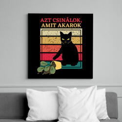 printfashion Azt csinálok, amit akarok - Vicces macskás minta - Vászonkép - Fekete (12033490)
