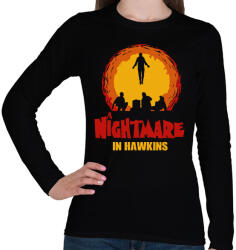 printfashion Rémálom Hawkinsban - Stranger Things - Női hosszú ujjú póló - Fekete (7692347)