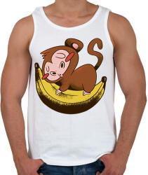printfashion Majom banánon - Férfi atléta - Fehér (7564386)