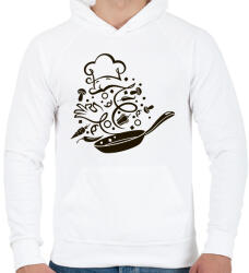 printfashion Szakács - Férfi kapucnis pulóver - Fehér (13788562)