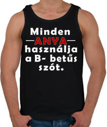 printfashion Anyák és a B betűs szó - Férfi atléta - Fekete (2522591)
