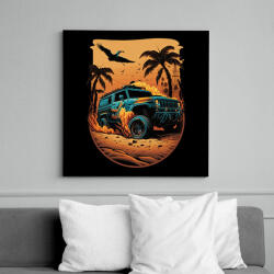 printfashion HUMMER Hod Rod Beach - Vászonkép - Fekete (13206605)