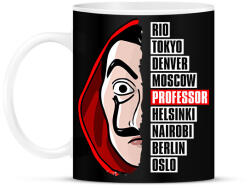 printfashion A nagy pénzrablás - La Casa de Papel - Money Heist - Bögre - Fekete (5735382)