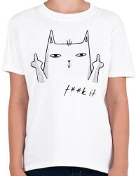 printfashion Macska F. . k it-01 - Gyerek póló - Fehér (4350408)