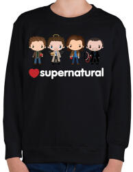 printfashion Supernatural - Gyerek pulóver - Fekete (5088926)
