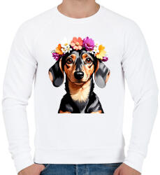 printfashion virágkoszorús tacsi - Férfi pulóver - Fehér (15650256)