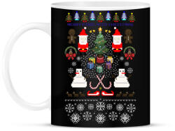 printfashion Pixel Karácsony - Bögre - Fekete (791509)