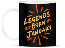 printfashion Legendák januárban születnek - Bögre - Fekete (5804077)