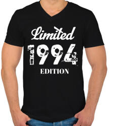 printfashion 1994 - Férfi V-nyakú póló - Fekete (4559349)