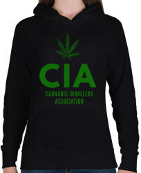 printfashion CIA - Női kapucnis pulóver - Fekete (2052818)