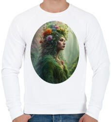 printfashion Az erdő szelleme - Férfi pulóver - Fehér (14775456)