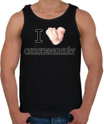 printfashion I love Csirkefarhát - Férfi atléta - Fekete (11565309)