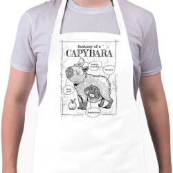 printfashion Capybara anatómia - Kötény - Fehér (13607037)