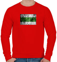 printfashion Zöld sáv minimál - Férfi pulóver - Piros (6082887)