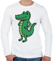 printfashion Aligátor - Férfi hosszú ujjú póló - Fehér (11663526)