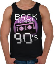 printfashion 90-es évek - Férfi atléta - Fekete (5188415)