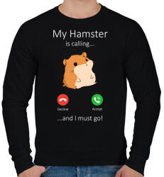printfashion A hörcsögöm hív - Férfi pulóver - Fekete (14486380)
