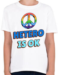 printfashion HETERO IS OK - Gyerek póló - Fehér (10465350)