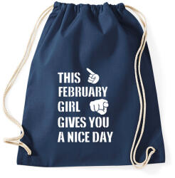 printfashion Ez a februári csaj szép napot kíván neked - Sportzsák, Tornazsák - Sötétkék (1401467)