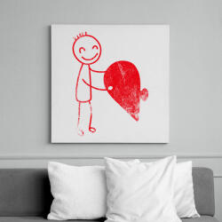 printfashion Páros szív puzzle 1 - Vászonkép - Fehér (6639923)