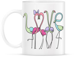 printfashion Szerelmes flamingok - Bögre - Fehér (3115745)