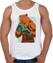 printfashion Bokszoló medve - Férfi atléta - Fehér (6147994)