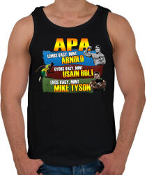 printfashion Apa a legkeményebb - Férfi atléta - Fekete (2597061)