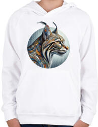 printfashion Hiúz - Gyerek kapucnis pulóver - Fehér (14923917)