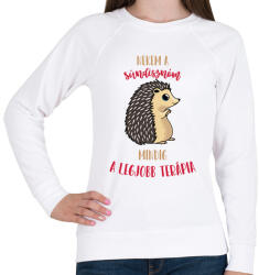 printfashion Legjobb terápia - A sündisznóm - Női pulóver - Fehér (7094242)