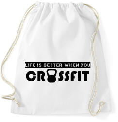 printfashion Az élet jobb - Crossfit - Sportzsák, Tornazsák - Fehér (11720474)